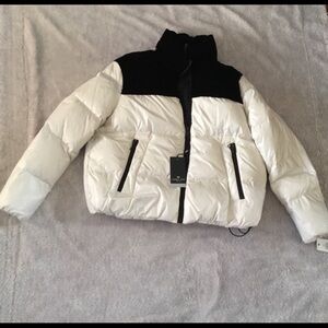 Andrew Marc Black and White Puffer Jacket
